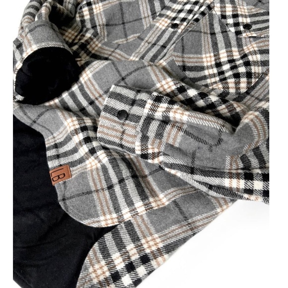 Little Bipsy Adult Flannel Shacket - Ash - Picture 5 of 7